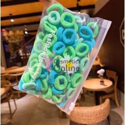 Elastice pentru codite Cod EL042EE, set 100 bucati Turcoaz mixt